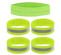 4 Piezas De Brazaletes Reflectantes, 1 Pieza De Diadema Deportiva, Accesorios Reflectantes por La Noche, Brazaletes Reflectantes De Seguridad, Adecuadas para Correr Y Andar En Bicicleta De Noche
