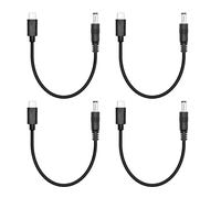 4 piezas de cable de alimentación DC corto de 5,5 mm x 2,1 mm a USB C 6 pulgadas, DC 5521 macho a USB tipo C enchufe macho 5V 3A Cable de carga de alimentación, para ventilador pequeño, lámpara de