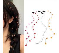 4 piezas de cadena de flores de resina con borla invisible aerodinámica insertada horquillas con clip BB decorativo tocado extensiones de pelo para mujeres y niñas, accesorios para el cabello de