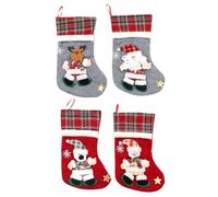 4 piezas de calcetines de Navidad - Decoraciones para el hogar con reno y muñeco de nieve 3D, bolsas de caramelos, decoraciones navideñas para caramelos, chocolate, de Año Nuevo, sala de estar,