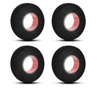 4 piezas de cinta adhesiva aislante negra de 19mm x 15m,cinta carrocero ,Cinta Adhesiva de Ttejido Automotriz, cinta aislante para múltiples usos,Cinta Eléctrica para Arneses de Automoción