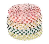 4 piezas de cinta adhesiva de diamantes de imitación de cristal brillante, 1 yarda, autoadhesiva, decorativa, tiras de diamantes de imitación para accesorios de ropa, zapatos,