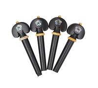 4 piezas de clavijero protector for cuerdas de violín 3/4 4/4, de alta calidad, tallado a mano, de ébano blanco, concha de abulón, piezas universales(XD-20)