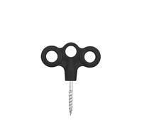 4 piezas de clavos de fijación de cuerda de viento retorcidos a mano for toldo de tienda de campaña for acampar al aire libre clavos de tierra roscados de cubierta luminosa de tres agujeros(Black)