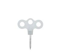 4 piezas de clavos de fijación de cuerda de viento retorcidos a mano for toldo de tienda de campaña for acampar al aire libre clavos de tierra roscados de cubierta luminosa de tres agujeros(White)