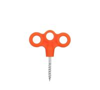 4 piezas de clavos de fijación de cuerda de viento retorcidos a mano for toldo de tienda de campaña for acampar al aire libre clavos de tierra roscados de cubierta luminosa de tres agujeros(Orange)