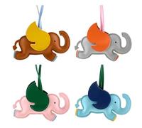 4 Piezas De Cole De Elefantes De Dibujos Animados, Cole De Cuero PU, Accesorios Creativos E Interesantes, Accesorios De Embalaje.