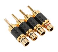4 Piezas de Conector Banana, Latón Chapado en Oro, Resistente a La Corrosión, Resistente, Tornillo Partido, Cable de Altavoz de 7,5 MM, Conector Banana para Conectar El Cable del Altavoz Al Sistema