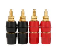 4 piezas de conexión de altavoz de audio negro y rojo para conector de adaptador de conector banana Conector de terminal Chasis Conector de audio HIFI