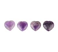4 piezas de cristales curativos conjunto de piedras de palma, piedra chakra en forma de corazón, piedras pulidas curativas de yoga chakras, piedras energéticas, piedras preciosas pulidas, piedras