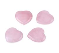 4 Piezas de Cuarzo Rosa Tallado en Forma de corazón de Cristal Piedra curativa semipreciosa decoración de Piedras Preciosas Rosa