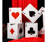 4 piezas de decoraciones de fiesta de casino de 13.4 x 10.2 pulgadas, cajas de póquer grandes a granel para cumpleaños, fiestas nocturnas, despedidas de soltera, centros de mesa de cumpleaños