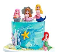 4 piezas de decoraciones flotantes para acuarios, decoraciones de sirena para acuarios, decoración para acuarios, para decorar acuarios y peceras, decoraciones para tartas de sirena, adornos