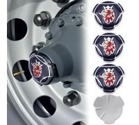 4 piezas de emblemas de aluminio Griffin para tapas centrales de ruedas de camiones Scania, pegatinas con logotipo (azul (corona plateada))