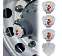4 piezas de emblemas de aluminio Griffin para tapas centrales de ruedas de camiones Scania, pegatinas adhesivas (blanco)