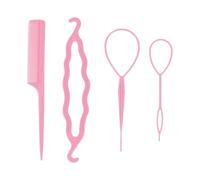 4 Piezas De Extractor De Cabello Rosa, Herramientas De Peluquería Perezosas, Accesorios Para El Cabello Trenzados Franceses, Corbata Para El Cabello Conveniente, Peine De Cola Puntiaguda.