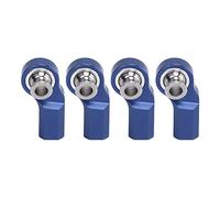 4 piezas de extremo de biela para coche RC, cabeza de barra de dirección en aleación de aluminio y acero M3, rótula para coche modelo Axial SCX10 1/10, pieza de repuesto duradera (Azul oscuro)