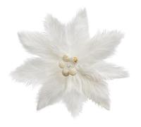 4 Piezas de Flores Navideñas de Peluche, 30 cm Decoración Navideña Grande y Mullida, Adorno Floral para árbol de Navidad Blancas para Bodas y árboles de Navidad