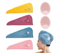 4 Piezas De Gorra De Cabello Seco, 2 Piezas De Cepillo De Lavado De La Cara, Terciopelo De Coral Turbante Suave, Gorra De Cabello De Cabello Largo Para Mujeres, Accesorios De Baño.
