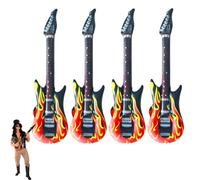 4 piezas de guitarra inflable, guitarra de aire, para inflar, banda inflable, decoración de guitarra infantil, decoración de guitarra, llamas musicales, inflables