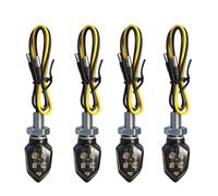 4 piezas de intermitentes LED para motocicleta 12V, 5 LEDs M8, marcado E, E24, IP65 impermeable, intermitentes LED universales compactos para motocicleta, ciclomotor, scooter, bicicleta, quad