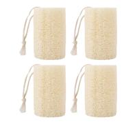 4 piezas de juguetes naturales de lufa, golosinas saludables para masticar hámster, para mascotas, animales pequeños, chinchillas, familia, interiores y exteriores, juego en casa