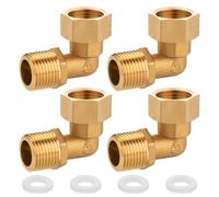 4 piezas de latón movibles de rosca: Sporgo latón ángulo 90° G1/2" IG/AG, DN15, 1/2 pulgadas de ángulo de 1/2 pulgadas, conexión de rosca de 90 grados para agua potable y sistemas de calefacción
