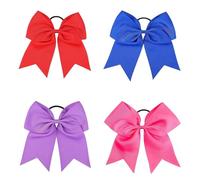 4 Piezas de Lazo para Pelo Satén - Horquillas Elegantes con Cola Larga 20cm, Accesorios de Peluquería para Mujeres & Niñas, Perfectos para Fiestas & Eventos Especiales