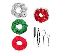 4 Piezas De Lazos Para El Cabello Retro Y 4 Piezas De Lazos Para El Cabello Negros, Lazos Para El Cabello De Fiesta, Lindos Lazos Para El Cabello, Lazos Elásticos Para El Cabello