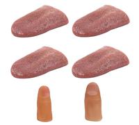 4 Piezas de lenguas Falsas, 2 Piezas de Dedos Falsos, Juguetes de Broma, lenguas Artificiales, Accesorios de actuación, Juguetes Divertidos