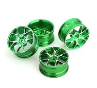 4 piezas de llantas de aleación de aluminio para llantas RC mejoradas para 1/10 Touring Drift RC Racing Car (verde)