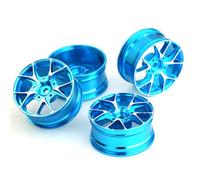 4 piezas de llantas de aleación de aluminio para llantas RC mejoradas para 1/10 Touring Drift RC Racing Car (azul)