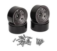 4 piezas de llantas RC de 1,9 pulgadas de ajuste universal, juego de llantas de 8 radios para Axial SCX10, SCX10 II y SCX10 III, llantas con cierre de perla de aleación de zinc (de color)