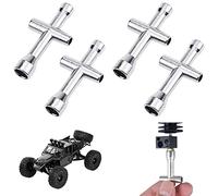 4 piezas de llave cruzada de manga mini llave inglesa de metal hexagonal Llave de rueda M2 M2.5 M3 M4 Llave de tuerca de tornillo Herramienta de mantenimiento para modelo RC coche camión Buggy