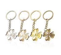 4 Piezas De Llavero De Trébol De Cuatro Hojas, Cole Creativo, Cole Simple, Llavero De Metal, Cole Decorativo.