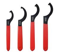 4 Piezas de Llaves de Gancho Articuladas Tipo C para Máquinas Herramientas, Roscas y Husillos, Juego con Mango Antideslizante de Goma para ER32, ER40, APU16 y Tuercas Ajustables 38-42 mm