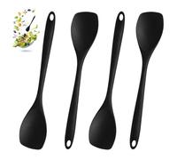 4 piezas de longitud cuchara de cocina de silicona negra resistente al calor 27,5 cm