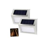 4 piezas de luces de paso luces solares al aire libre for decoración exterior luces de paso LED lámpara de pared solar luz de escalera solar luz de jardín lámpara de seguridad decorar luz de puerta LE
