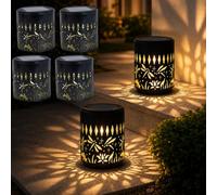 4 piezas de luces solares de mandalas para valla, luces solares de mandala de colibrí para exteriores, luces solares decorativas de proyección de mandala, luces solares de escalón, luz de pared