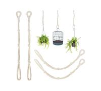 4 piezas de macramé beige para colgar plantas, extensores de cuerda, cestas colgantes, soportes grandes para macetas (beige)