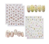 4 Piezas De Mariposa Y Manicura De Flores, Pegatina Estéreo 3D, Pegatina De Decoración De Manicura, Materiales Creativos De Manicura, Arte De Manicura De Bricolaje.