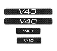 4 Piezas De Molduras De Umbral De Puerta Coche Fibra Carbono, para Vo-lvo V40 Protector De Pedal De Umbral De Puerta,Pegatina De ProteccióN Cubierta De Umbral