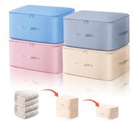4 Piezas de Organizador de Autocompresión Que Ahorra Espacio 52x42x30cm, 4 Colores, Grandes Bolsas Organizadoras Autocomprimibles y Móviles para dones Edrey Ropa