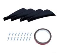 4 piezas de parachoques trasero de coche, alerón difusor de borde divisor, kit de cuerpo de PP, tira protectora para sedán, SUV, camión, color negro, accesorio de estilo aerodinámico