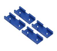 4 piezas de partes para intersección de carriles en T, conector cruzado para carpintería de aleación de aluminio, kit universal de deslizamiento cruzado para carril en T con (Azul)