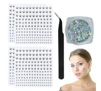 4 Piezas De Pegatinas De Diamantes, 1 Pieza De Lentejuelas Pintadas, 1 Pieza De Pinzas, Decoración De Labios Y Nariz, Estilo De Tendencia Punk, Compras Diarias, Materiales De Maquillaje Facial.