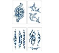 4 Piezas De Pegatinas De Tatuajes A Base De Hierbas, Pegatinas De Tatuajes Semipermanentes Del Alfabeto Inglés, A Prueba De Sudor