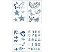 4 Piezas De Pegatinas De Tatuajes A Base De Hierbas, Pegatinas De Tatuajes Semipermanentes Del Alfabeto Inglés, A Prueba De Sudor