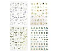 4 Piezas De Pegatinas Para Uñas, Pegatinas Para Uñas Con Forma De Ojo De Ángel, Papel Decorativo Para Diseño De Uñas, Accesorios Para Uñas, Regalos Para Damas.