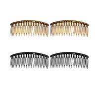 4 Piezas De Peine De Inserción De Plástico, Horquilla Fija Para Peinado, Herramienta De Acabado De Patillas Para El Cabello, Peine Lateral Francés Para Mujer (Negro, Marrón).